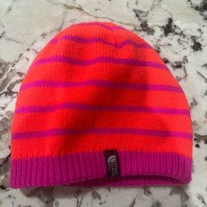 The North Face Kids Beanie - Bright Orange and Purple